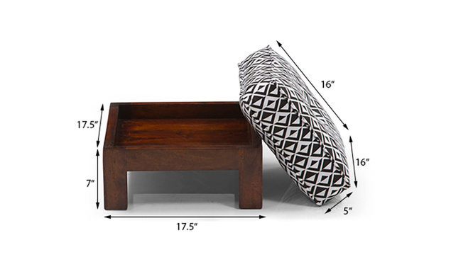 Tribal Coffee Table Set(Walnut Black&White)